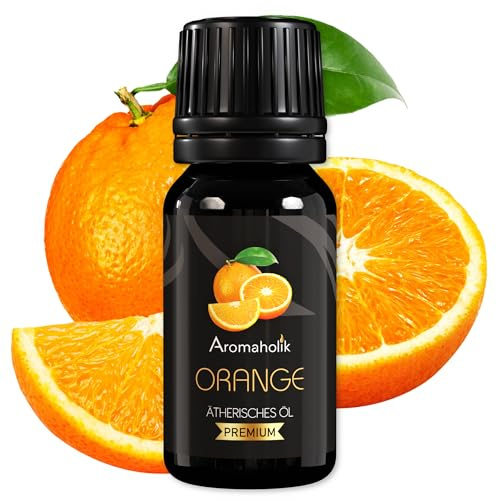 Aromaholik Orangenöl BIO 100% naturrein – Ätherische Öle für Diffuser & Aroma Diffuser – Zertifiziertes ätherisches Öl aus Indien – Orange Essential Oils 10ml für Sauna & Massage