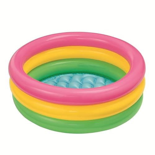 Piscina Bambini,Piscina Gonfiabile Bambini Piscina gonfiabile estiva rotonda da 60 cm, arcobaleno, portatile, for bambini, for esterni, for il bagno dei neonati.