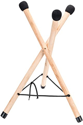 Kisangel Stabiler Holz Handpan Ständer mit Verstellbarem Dreibein Leichter Tongue Drum Halter für Hand Pan Trommeln Stativ für Zuhause und Musikunterricht Einfach zu Montieren und Tragbar