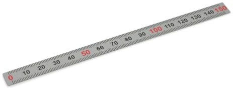 Ganter Normelemente | Maßstab/Lineal Edelstahl | selbstklebend | Waagerechte Anordnung | 150mm | 1 Stück | GN 711-NI-150-W-L