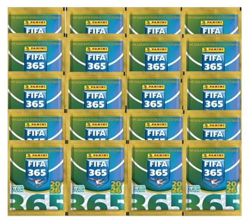 FIFA 365 2026 Stickerkollektion | 20 Stickertüten | Offizielle Panini Sticker zur neuen FIFA Saison 2026 | 100 Sticker mit internationalen Stars & Teams | Großpackung für Sammler