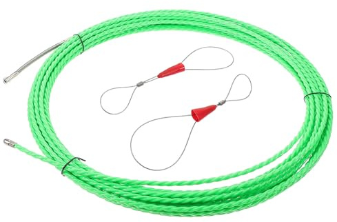 CHILDWEET 15m Electrician Threader Cable Puller with Roller Head and Spring, Portable Fish Tape Wire Threader Kit with 2 Cable Fasteners for Electrical Wiring and Home Installation