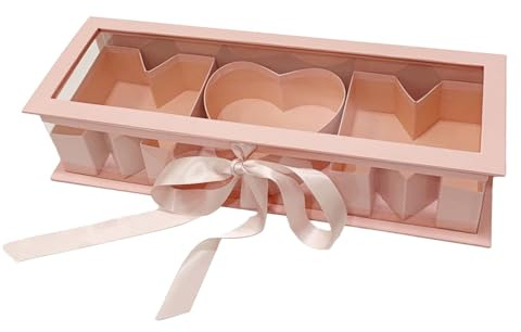 FashionCha Buchstabenform Leerbox Muttertags Geschenkbox Karton Dekorativ für Muttertag Party Haus, ROSA
