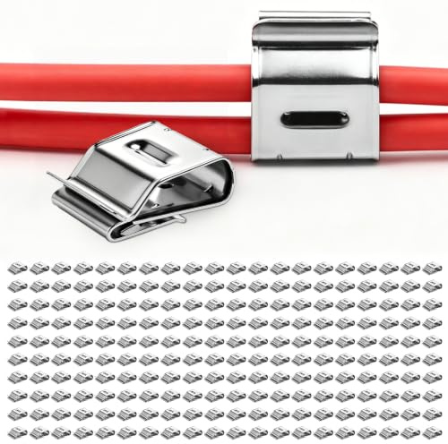 Set di 200 morsetti per cavi in acciaio inox, per pannelli solari, clip per cavi fotovoltaici, morsetti per cavi fotovoltaici, per la gestione dei cavi elettrici, colore argento