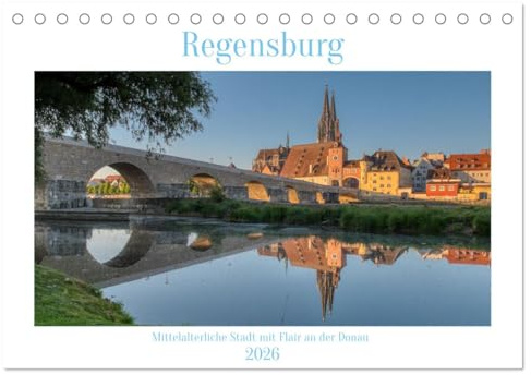 Regensburg Mittelalterliche Stadt mit Flair an der Donau (Tischkalender 2026 DIN A5 quer), CALVENDO Monatskalender: Städtetrip in eine wunderschöne Altstadt (CALVENDO Orte)