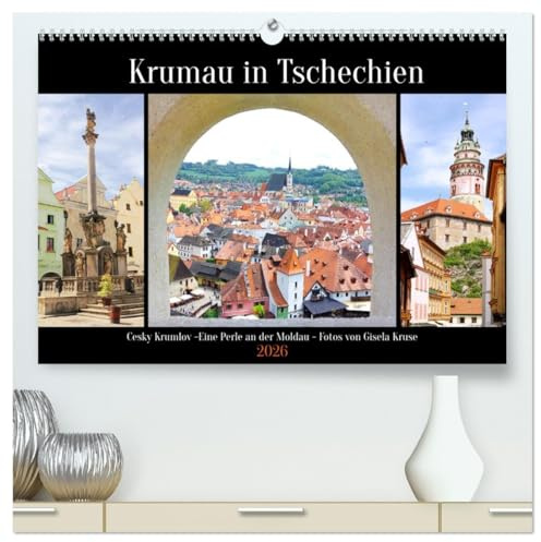 Krumau in Tschechien (hochwertiger Premium Wandkalender 2026 DIN A2 quer), Kunstdruck in Hochglanz: Ein Besuchermagnet in Südböhmen an den Flussschleifen der Moldau (CALVENDO Orte)
