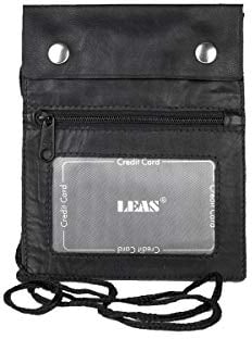 LEAS Brustbeutel Echt-Leder, schwarz Travel-Line