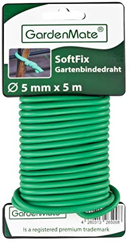 GardenMate 12x Bobine Filo di Ferro da Giardinaggio Rivestito Gommato con Schiuma 5 mm x 5 m