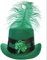 Irischer Hut für Erwachsene, Mini-Hut mit Pailletten, Kleeblatt-Symbol und befestigter grüner Feder, St. Patricks Day, Irland-Hut, Party-Accessoire, Kostüm-Zubehör (Einheitsgröße)