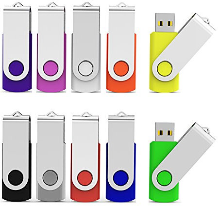 Aiibe 8 GB USB Flash Drive Colorful 8G Memory Stick Thumbdrives (Mix Colors : Black Blue Red Green Orange White Yellow Pink Purple Silver)