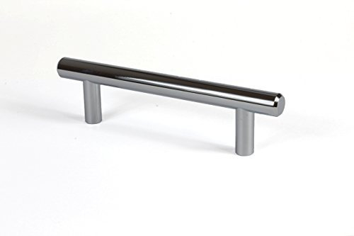 GedoTec Stangengriff Chrom Relinggriff Küche Möbelgriff Ø 12 mm rund - Modell LINEA | Bohrabstand 96 mm | Stahl Vollmaterial massiv | Möbelbeschläge | 1 Stück