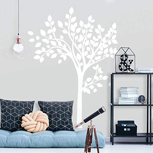 Sticker Géant Repositionnable Arbre Blanc, 89.92cm. 118.87cm