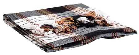 Dufte Momente Hamamtuch Classic Schwarz kariert – 80×180 cm | 80% Baumwolle, 20% Polyester | leicht, saugfähig & schnell trocknend | Saunatuch, Strandtuch & Hamam-Tuch mit Fransen