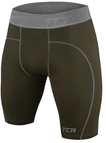 TCA Men's Pro Performance Compression Base Layer Thermal Under Shorts - Forest Night, S Men