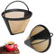 LWZko 2 Piezas Malla Filtro de Café, Filtro Café Reutilizable, Filtro de Café Permanente, Acero Inoxidable Permanente Reutilizable Red Fina con Mango para Mayoría Cafeteras (Dorado)
