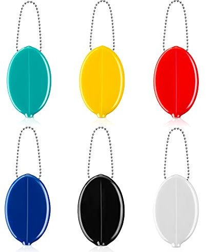 Frienda Gummi Geldbörse 6 Stück Oval Geldbörse Münzhalter Bunte Geldbörse mit Kette für Reisen Mehrzweck