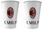 ILS I LOVE SHOPPING Set 2 Bicchieri in plastica 260ml Tifoso Senza BPA/Regalo per Ragazzi Prodotto Ufficiale (per Milan)