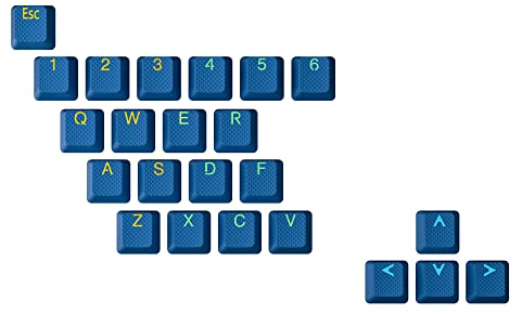 Ranked Gummi-Tastenkappen-Set | Doppelschuss Durchscheinend | OEM-Profil für Mechanische Gaming-Tastatur (Skydiver, 23 Tasten)
