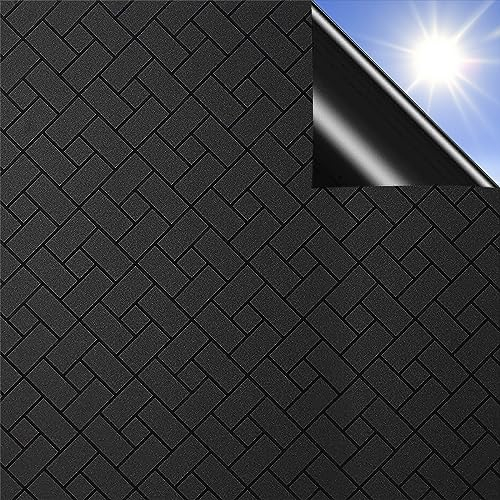 Qualsen Fensterfolie Milchglasfolie Fenster Abdunklungsfolie Folie Fensterfolie Blickdicht Verdunkelungsfolie Sichtschutzfolie Anti-UV Verdunklungsfolie Klebefolie Dunkel Für Büro(Schwarz,60x200cm)