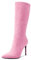 Aachcol Donna Metà polpaccio Stivali Spillo Alto High Tacco Heel Chiusa a Punta Cerniera Classico 10 CM Rosa Scamosciato 35 EU