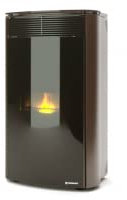 TERMOSTUFA A PELLET UNGARO MOD. FLUENT STYLE AQA F 6-24 IDRO VENTILATA COLORE MOKA