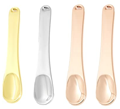 Pack De 4 Spatule Cosmétique,Cuillère Pour Spatule à Crème,Cuillère De Beauté,Spatule Cosmétique Maquillage,Spatule De Maquillage en Métal,Metal Mini Spatule Cosmétique,Spatule Mélange Cosmétique
