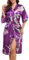 Lovasy Kimono Femme Peignoir Bride Femme Satin Kimono Mariee Sexy Léger Col V Robe de Demoiselle d'honneur Robe de Chambre, Y-Violet foncé, L