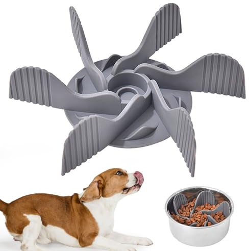 Voarge Slow Feeder Hundenapf Einfügung,Anti Schling Napf Hund Einfügen,Kieselgel Hundenapf, Bowl Einfügen Fressnäpfe für Hunde Zubehör für Normalen und Erhöhten Hundenäpfen, Ohne Schale