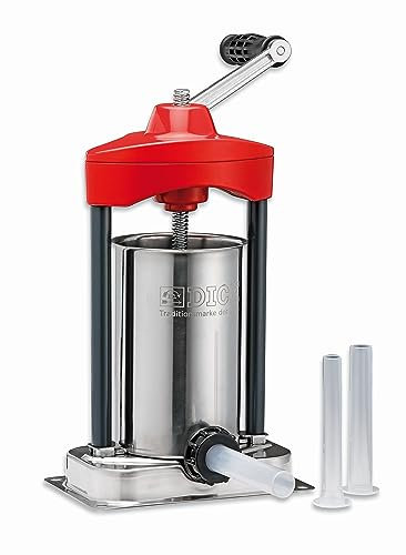 F. DICK HTW Hausschlachter-Tischwurstfüller 5 lb (für Hobbyköche, Jäger und BBQ-Fans, Wurstfüller, Wurstmaschine, Hand-Wurstfüllmaschine, Fassungsvermögen: 3 Liter) 90603000, Stainless_Steel