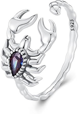 NewL Skorpion verstellbarer Fingerring und Handkette, Einheitsgröße, Vergoldet