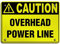Panneau d'avertissement en aluminium pour ligne électrique - Étiquette de danger - Panneau routier - 15,2 x 20,3 cm