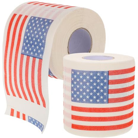Mobestech 2 Di Carta Igienica Stampata Con Bandiera Americana Spessa Morbida Assorbente Senza Briciole Robusta Per La Casa