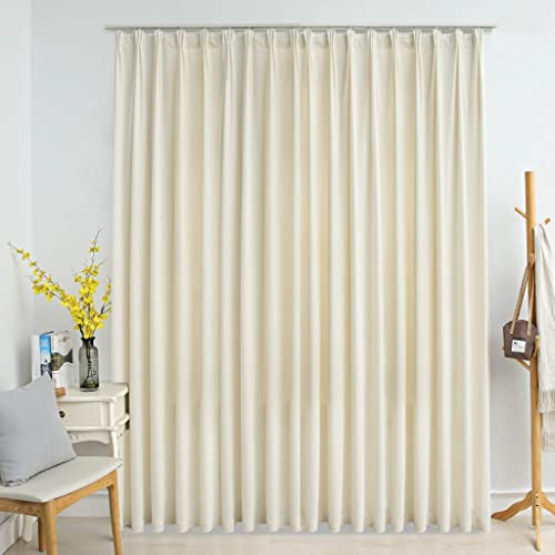 FENLAX Verdunkelungsvorhang mit Haken Samt Creme 290x245 cm Wohnzimmer Gardinen Schlafzimmer Vorhang Modern Gardinen Verdunkelnd Vorhänge Büro Eleganten Samt Vorhänge Privatsphäre Schützen