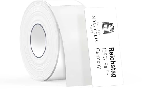 SUPVAN Etiketten selbstklebend wasserfest für T50M Etikettendrucker | 25 mm x 66 mm, 120 Etiketten/ Rolle, für Haushalt, Büro und Schule, Schwarz auf Weiß