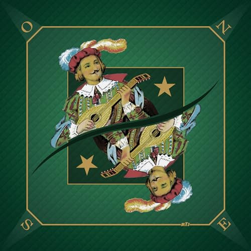 MTJ - Tapis Tarot Prestige Excuse Vert - 60x60cm - Matière Jersey Néoprène - Fabrication Française (Vert)
