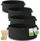 TTL Garden - Lot de 4 sacs à plantation surélevés de 90 l - En feutre - Diamètre : 60 cm - Hauteur : 30,5 cm - 300 g/m² - Pour balcon, terrasse, serre et jardin