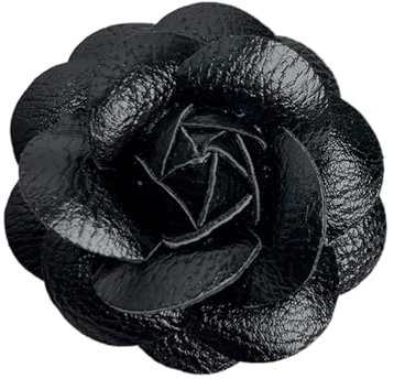 SOUTHJIELING Broche en forme de camélia en cuir synthétique pour vêtements de mariage, Cuir
