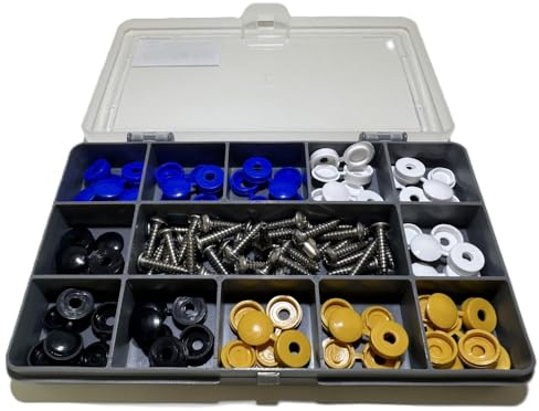 RADSO® Professional Number Plate Anti-Theft - 81 Pieces - Security Screw Cover Kit with Torx Security Bit - Includes Black, White, Blue and Yellow Plastic Hinged Caps for Trade and DIY
