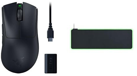 Razer DeathAdder V3 Pro + HyperPolling Wireless Dongle Bundle + Goliathus Extended Chroma