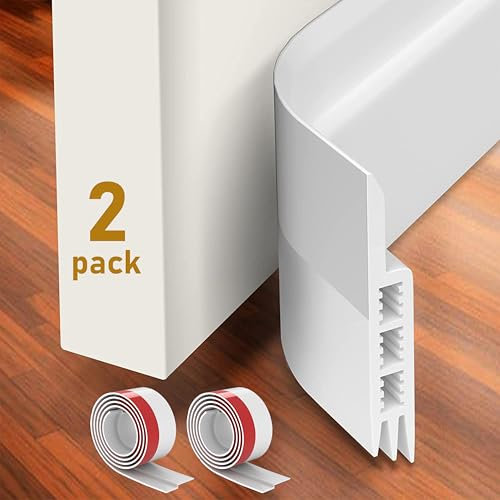 2 Pack Draft Excluder for Doors, Self Adhesive Door Draft Excluder Soundproof Weather Proof Draught Excluder, for Noise Proof and Anti-Collision Strong Weather Stripping