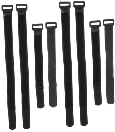 Parliky 8 StüCk Nylon Fahrradgurte BefestigungsbäNder FüR Mountainbike ZubehöR GepäCkträGer Spanngurte Schwarz 12.2 Zoll X 0.8 Zoll