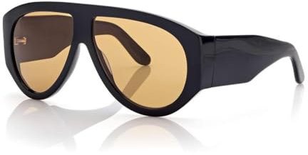 VueLux Vintage Sonnenbrille Ovale Übergroße Pilot Brille UV400 Schutz für Damen Herren (Braun)