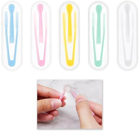 5 Stück Kontaktlinsen Pinzetten Saugnapf, Kontaktlinsenpinzette, Kontaktlinsen Entferner, Kontaktlinsen Einsetzhilfe, Mehrfarbig Kunststoff Silikon, Reisen und Heimgebrauch, Sicher Einfach zu Bedienen