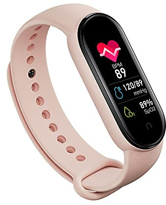 Generico M6 Smartwatch Fitness Tracker Con Frequenza Cardiaca Pressione Sanguigna Monitoraggio Del Sonno Pedometro Calorie Fotocamera Remota E Altro, Ip67 Impermeabile Bluetooth Smart Band (Rosa)
