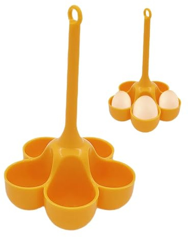 Hervidor de huevos de silicona, 5 rejillas de silicona con mango para evitar quemaduras, marco duradero para cocinar huevos, mango de silicona, puedes utilizar el vaporizador de huevos