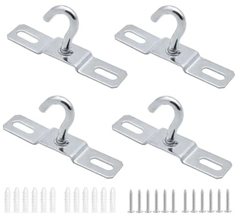 MOYWYCNO 4 Pack Ceiling Hook - 70mm Heavy Duty Ceiling Lights Base Plate Chandelier Hook Screws Mount Pendant Fitting for European Lamps Ceiling Fans Lanterns