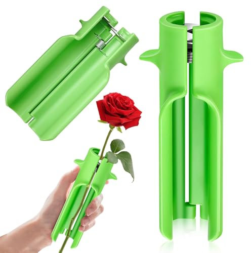 Rosendornen-Stripper Werkzeug, Dornenentferner, Blatt-Stripper-Werkzeug, Blumenreiniger-Schneider,Blumenarrangements, sauberer Stiel, grün, neue Upgrades, effizient,entfernen Blätter