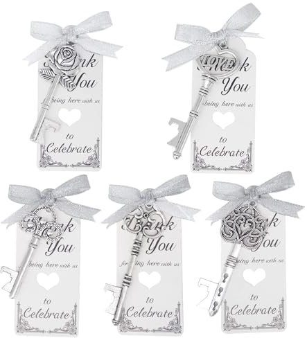 Set di 100 apribottiglie vintage per chiavi, matrimonio, feste, regalo con biglietti di ringraziamento per ospiti, decorazione da tavolo, battesimo, compleanno, comunione, regalo di nozze e accessori