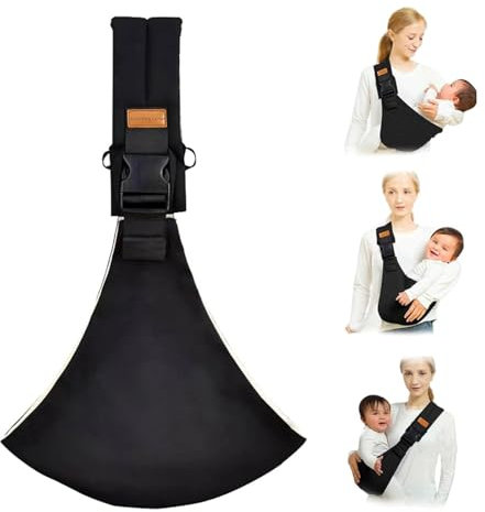 EnixwH Portable Porte Bebe Hanche Respirant, Echarpe De Portage Réglable, Porte Bebe Physiologique, Echarpe Portage Nouveau Né, Portant Enfant pour Nouveau-Nés et Tout-Petits Jusqu'à 15 KG (Noir)
