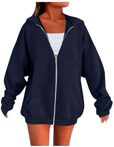 Cocila Women's Fall Zipper Long Sleeve Hoodie Hooded Sweat Shirts Tops Outdoor Shirts Calze Felpate Color Carne Felpe con Zip Donna Felpa Scheletro Ragazza con Marsupio Porta Gatto Donna Idea